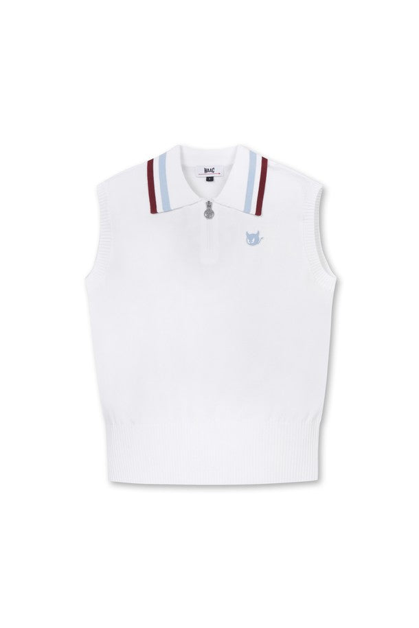 Áo Golf WAAC Nữ Tipping Half Zip Knit Sleeveless