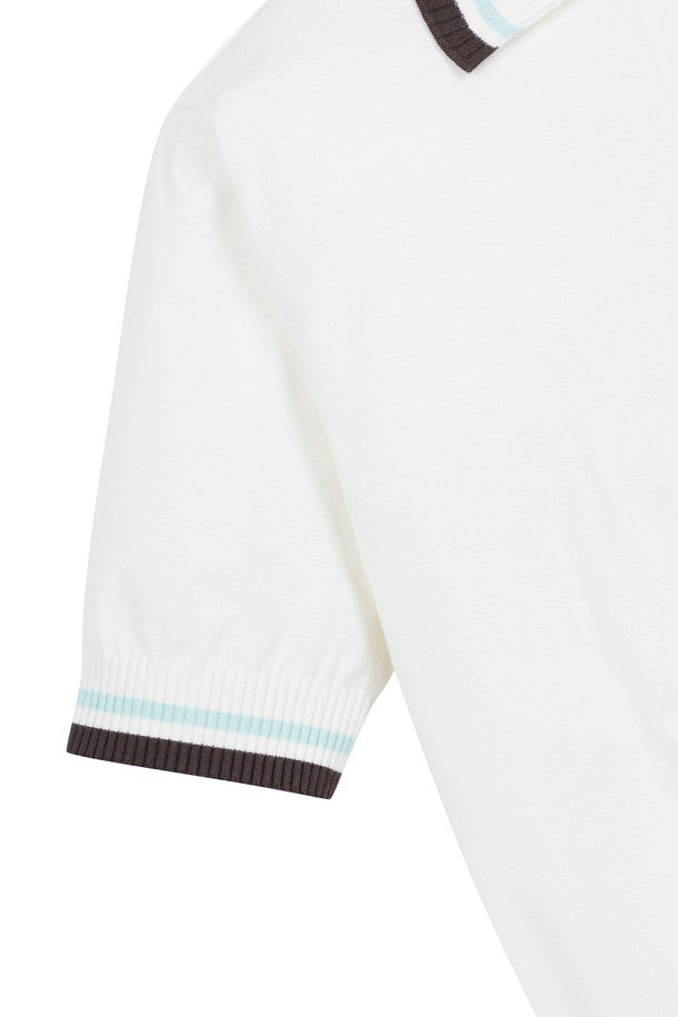 Áo Golf WAAC Nữ Tipping Collar Short Sleeves Sweater