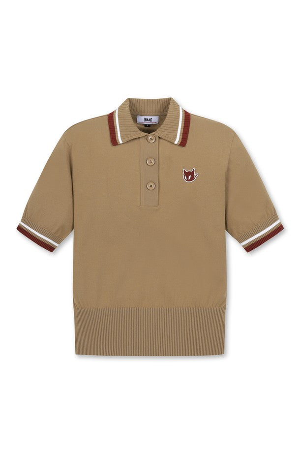 Áo Golf WAAC Nữ Tipping Collar Short Sleeves Sweater
