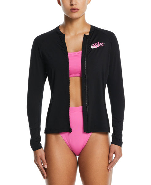 Áo Bơi Thể Thao Nữ NIKE SWIM Nike Logo Long Sleeve Zip Hydroguard