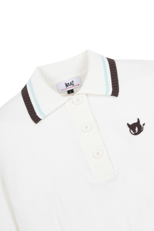 Áo Golf WAAC Nữ Tipping Collar Short Sleeves Sweater