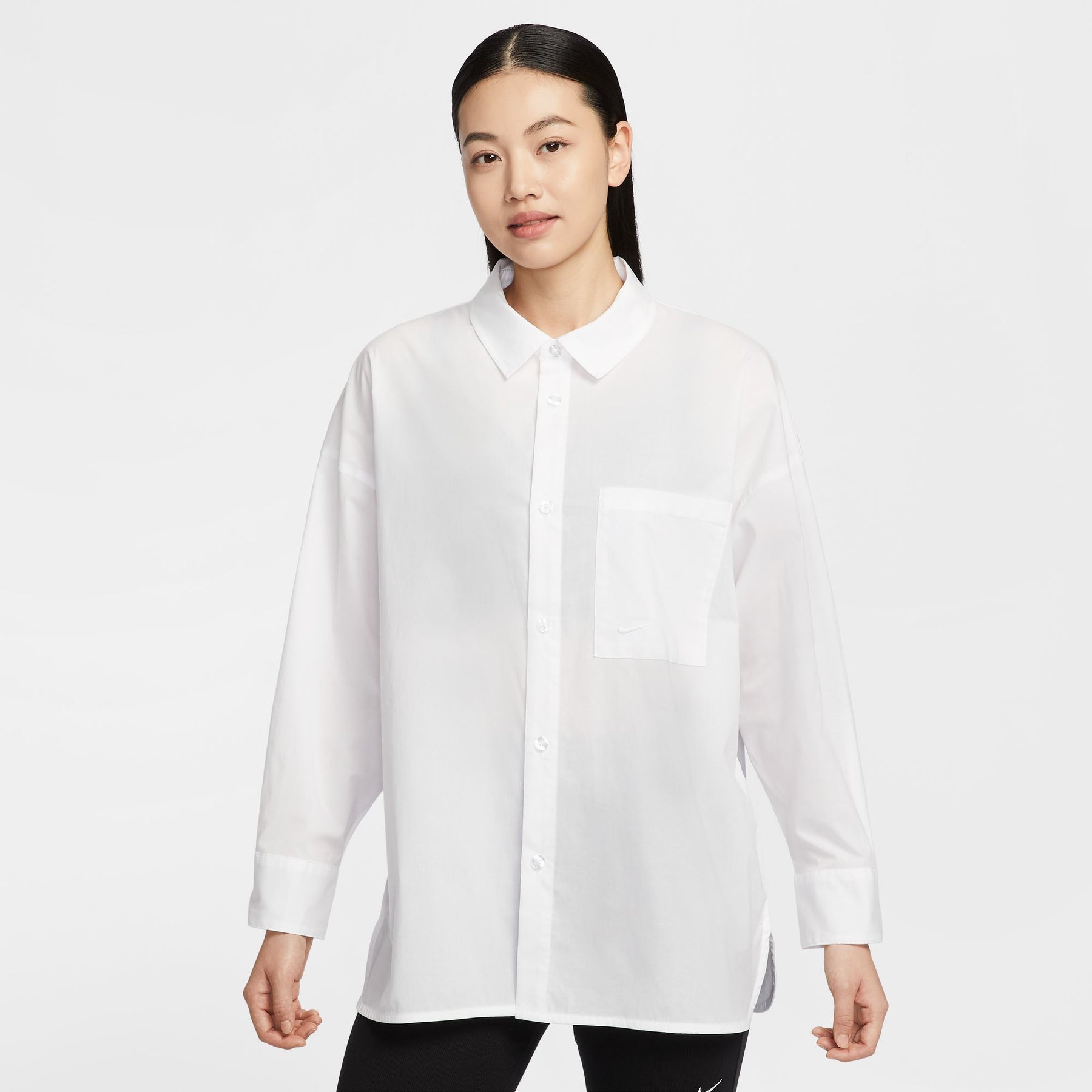 Áo Tay Dài Thể Thao Thời Trang Nữ Nike As W Nsw Nk Chll Ppln Ls Btn T