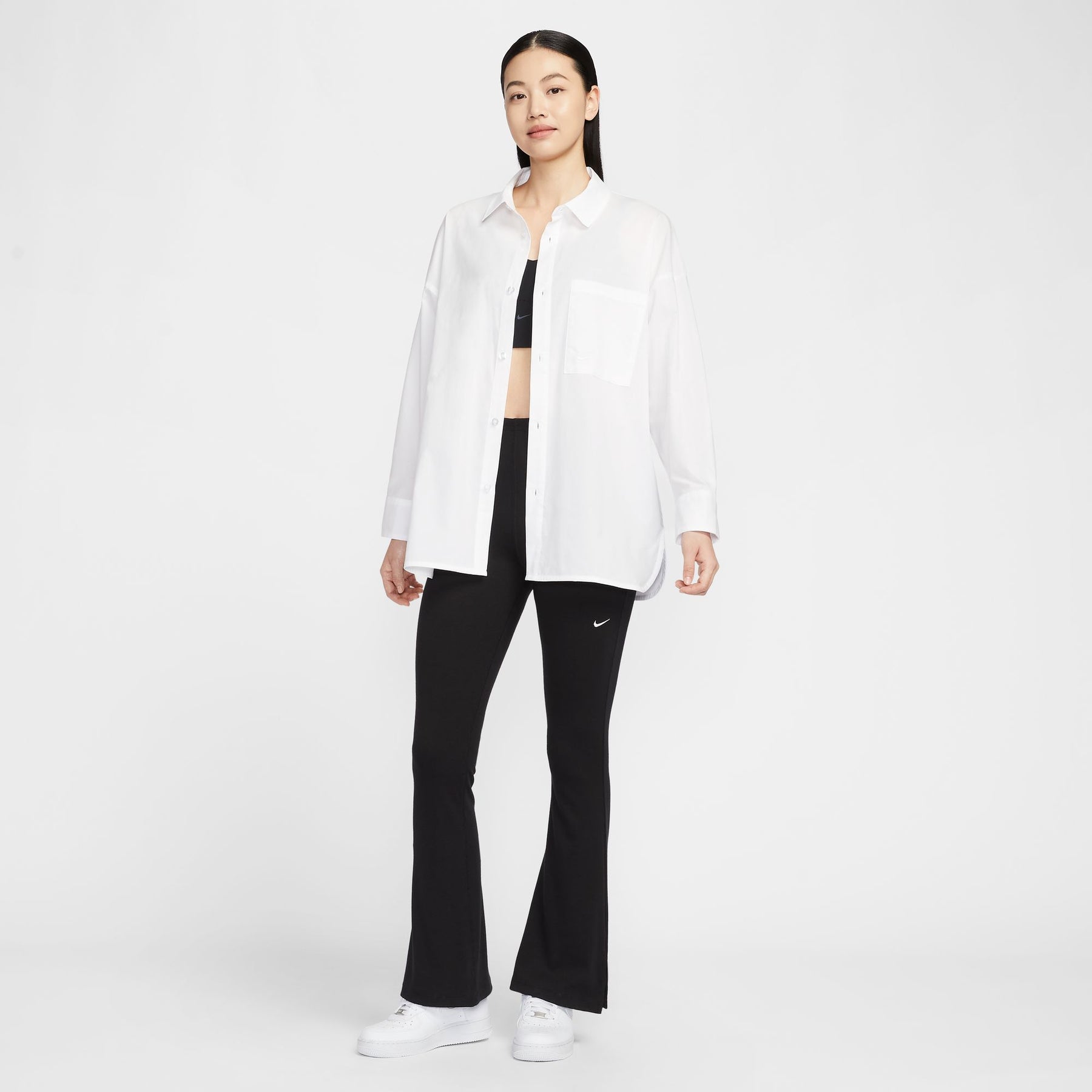 Áo Tay Dài Thể Thao Thời Trang Nữ Nike As W Nsw Nk Chll Ppln Ls Btn T