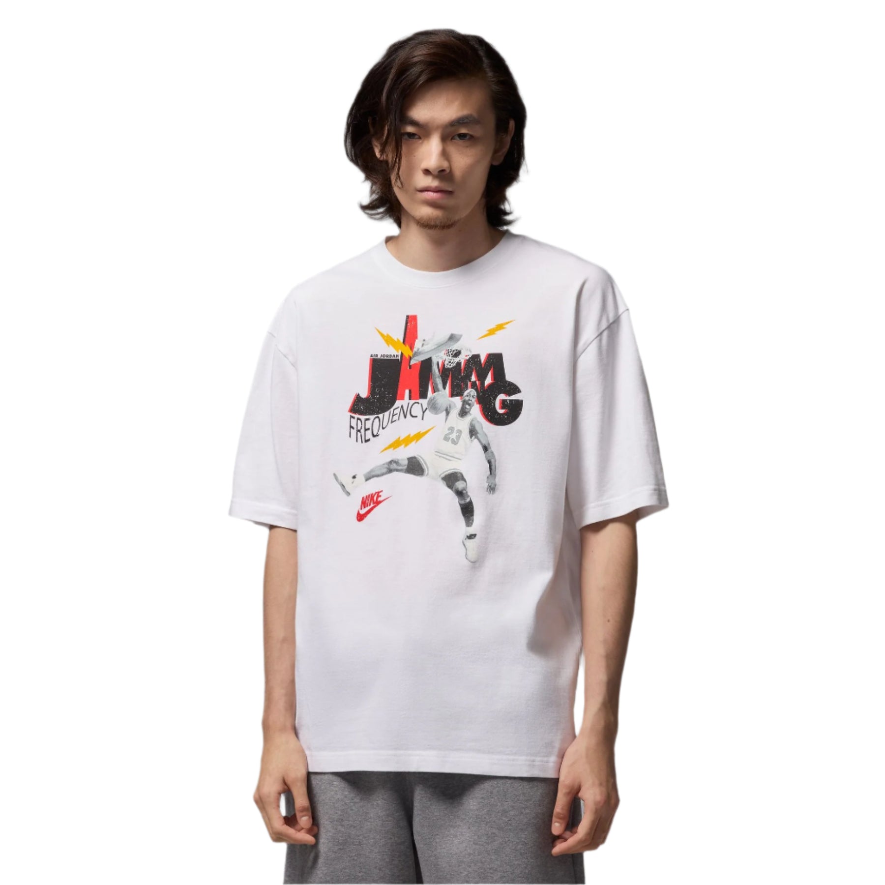 Áo tay ngắn Thể Thao Bóng Rổ Nam NIKE M J BRAND JAM 85 SS CREW