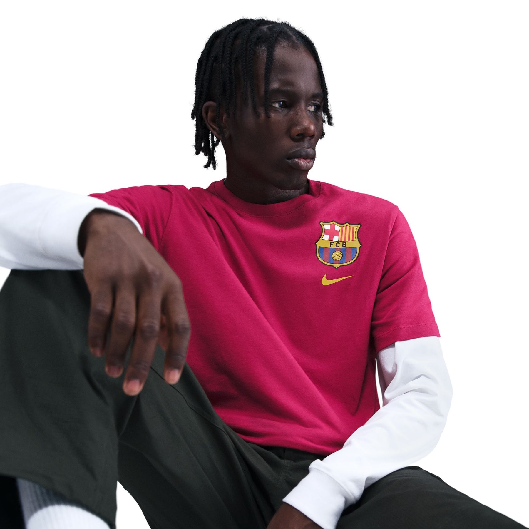 Áo Tay Ngắn Thể Thao Bóng Đá Nam Nike Fcb M Nk Crest Tee
