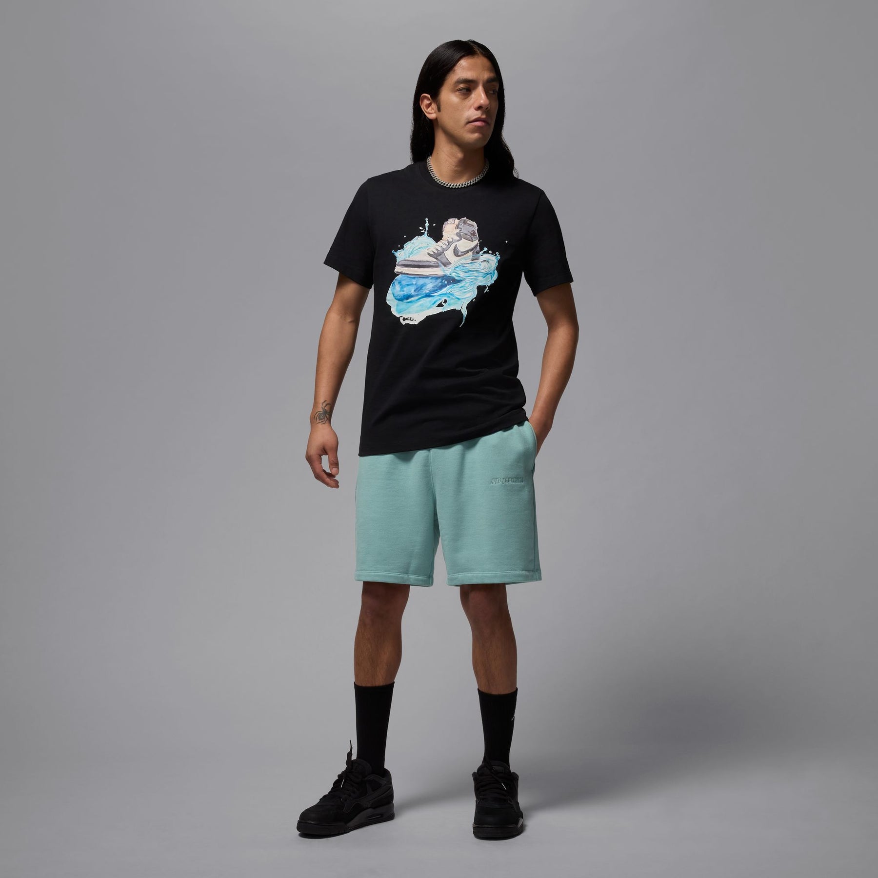Áo Tay Ngắn Thể Thao Thời Trang Nam Nike M J Flt Ess Aj1 Ss Crew