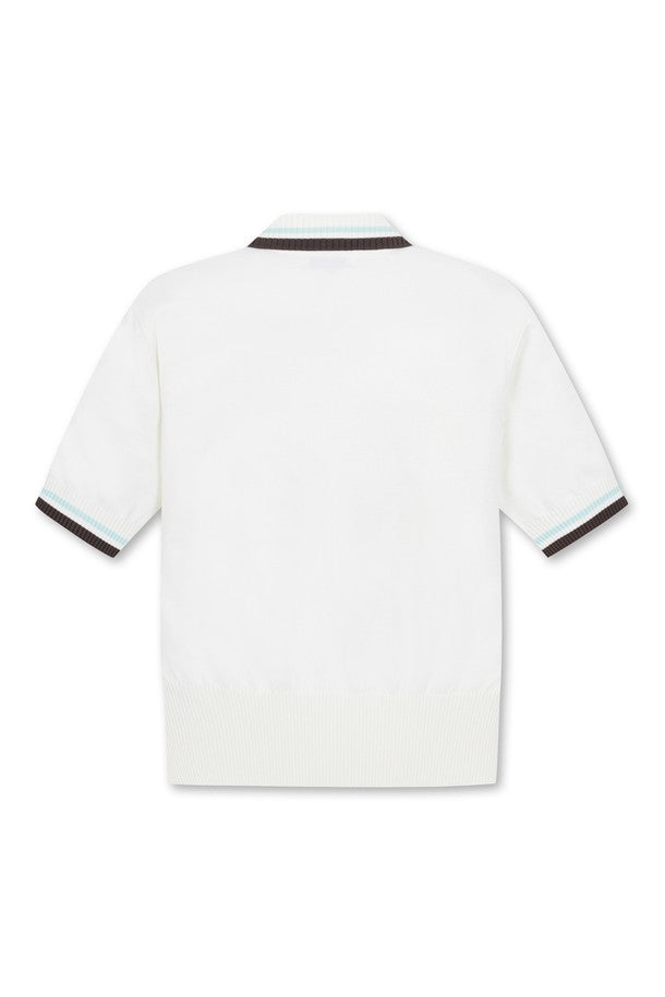 Áo Golf WAAC Nữ Tipping Collar Short Sleeves Sweater