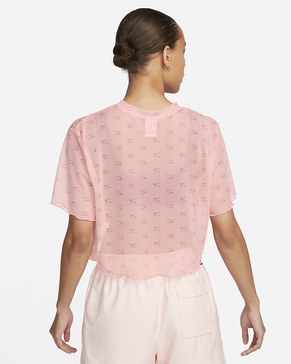Áo Thể Thao Tay Ngắn Thời Trang Nữ Nike As W Nsw Air Aop Mesh Ss Crop