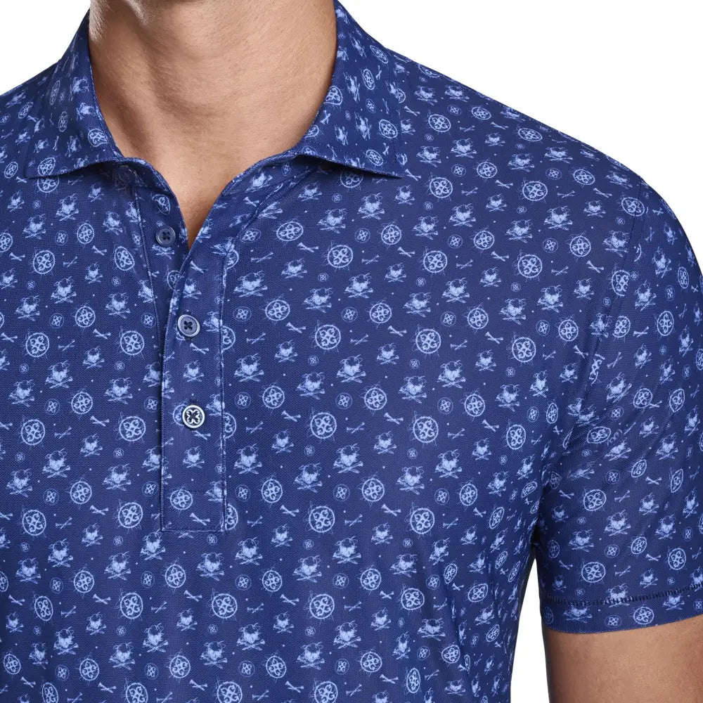 Áo Polo Tay Ngn Th Thao G/Fore Nam Printed Logo Pique Xanh Mc / M Golf