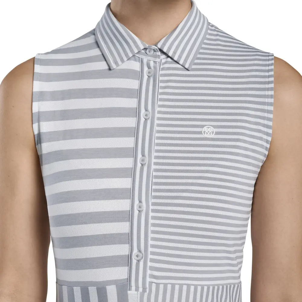 Áo Polo Tay Ngn Th Thao G/Fore N Perforated Stripe Slvless Xám Nht M / L Golf