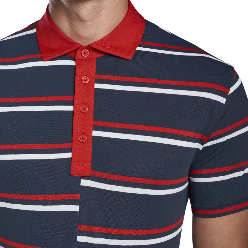 Áo Polo Tay Ngn Th Thao Nam G/Fore Offset Stripe Xanh Tía / M