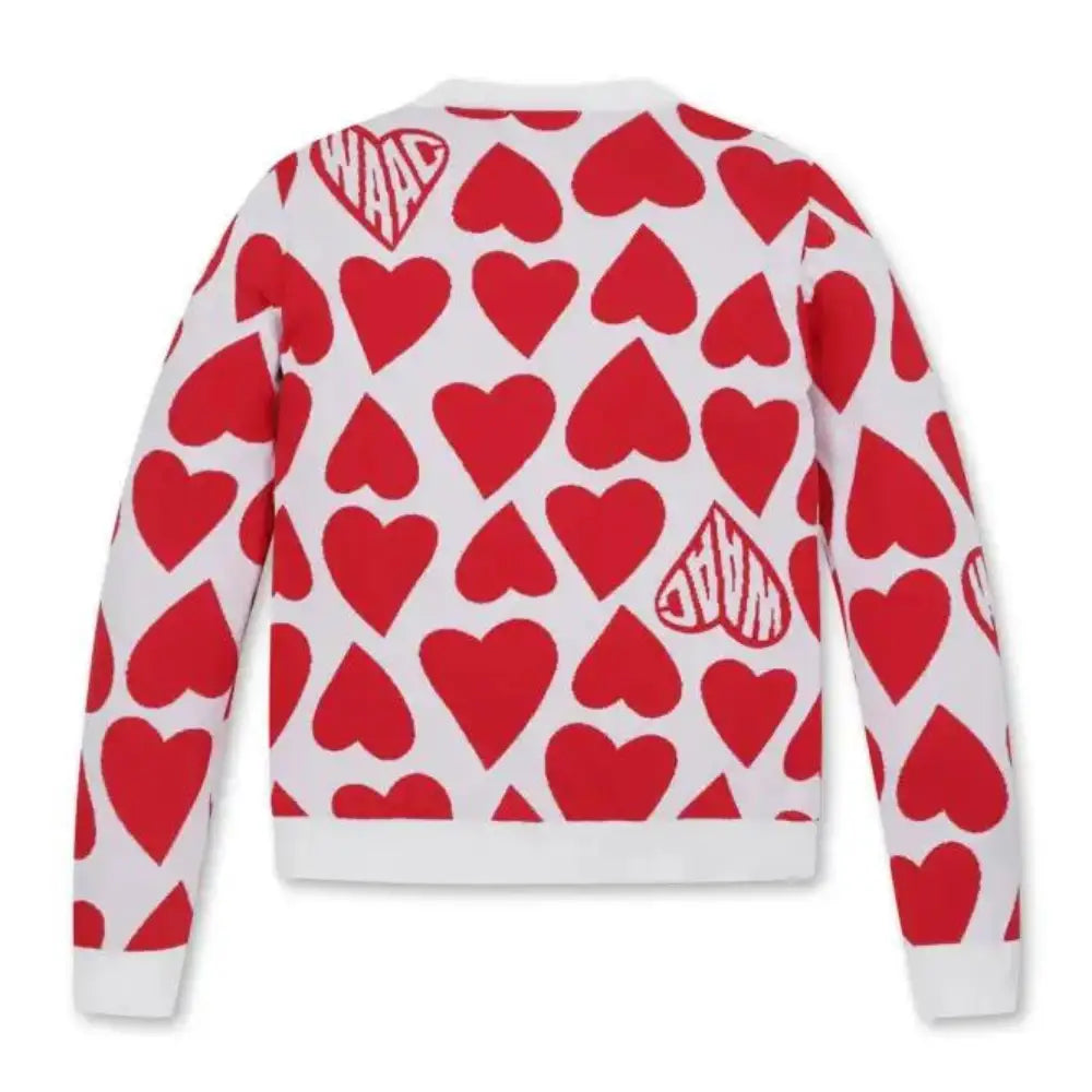 Áo Th Thao Waac N Heart Jacquard Round-Neck Sweater Tay Ngn Golf