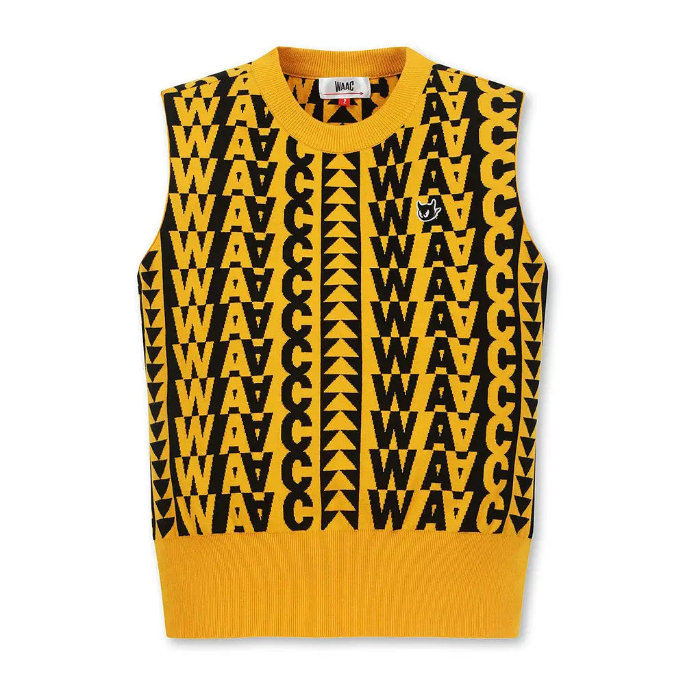 Áo Th Thao Waac N W Fall Logo Pattern Knit Vest Tay Ngn Golf