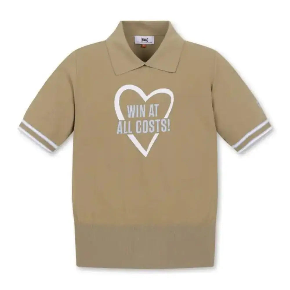 Áo Th Thao Waac N Womens Heart Ss Knit Nâu / S Tay Ngn Golf