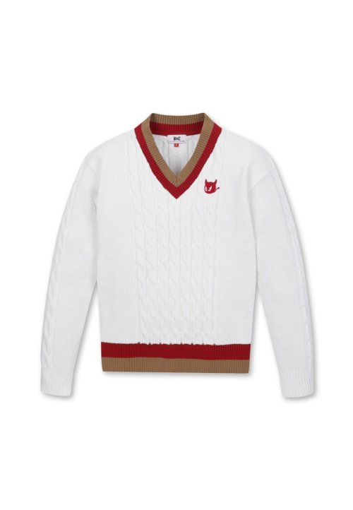 Áo Golf Nữ WAAC Women Cable Knit V-Neck Sweater