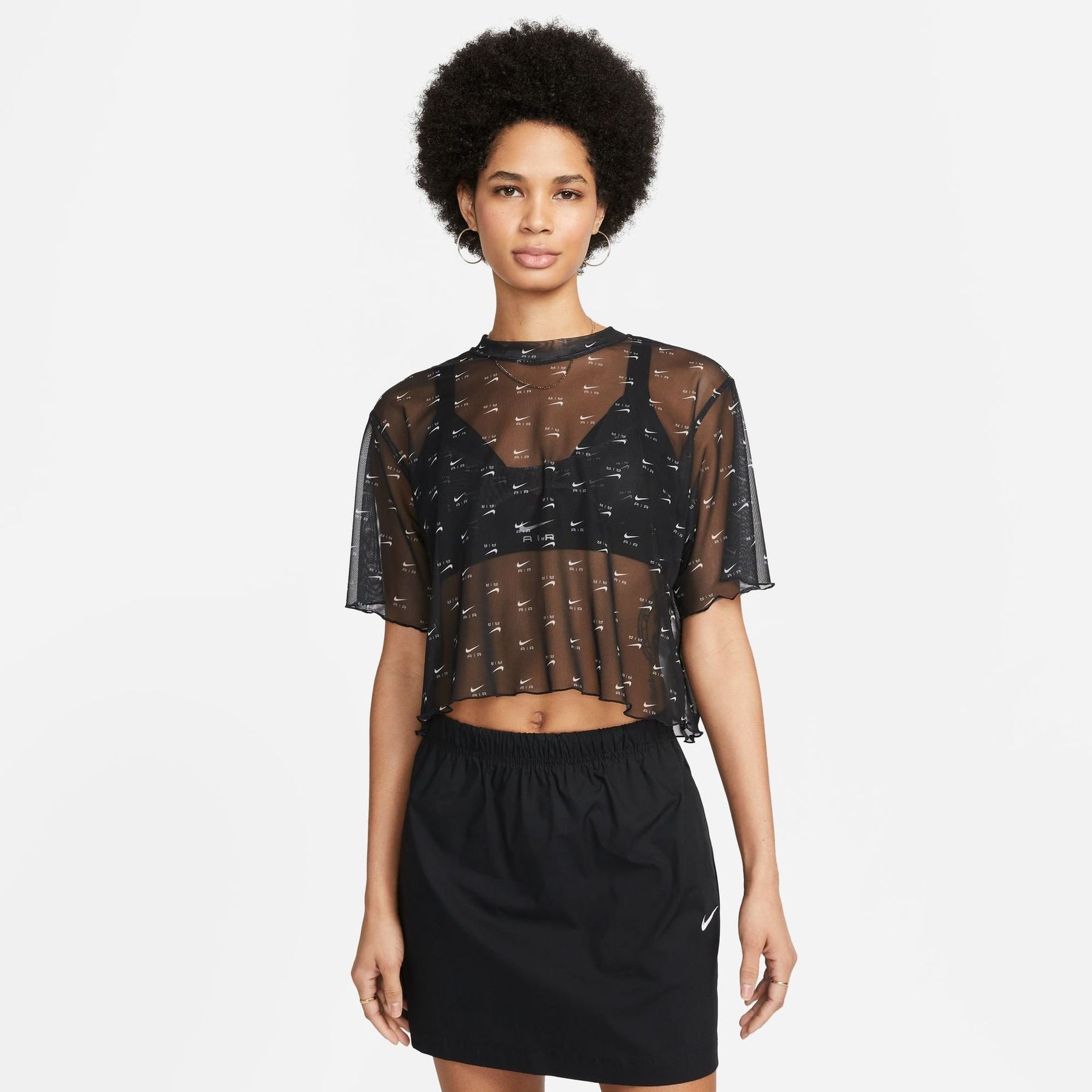 Áo Thể Thao Tay Ngắn Thời Trang Nữ Nike As W Nsw Air Aop Mesh Ss Crop