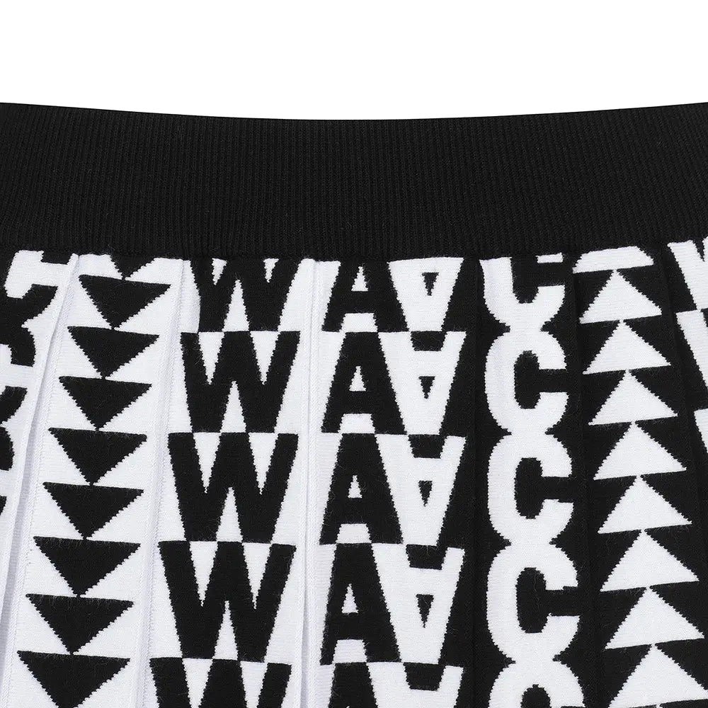 Chân Váy Th Thao Waac N W Fall Logo Pattern Knit Pleats Skirt Golf