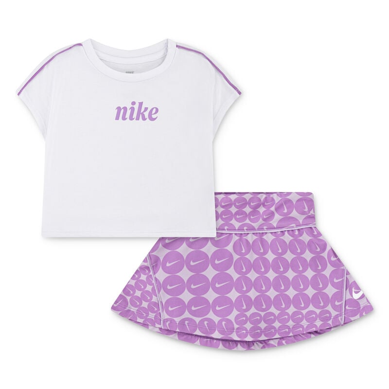 Bộ Áo Váy Thể Thao Thời Trang Bé Gái Nike Nkg Essentials Aop Scooter Set