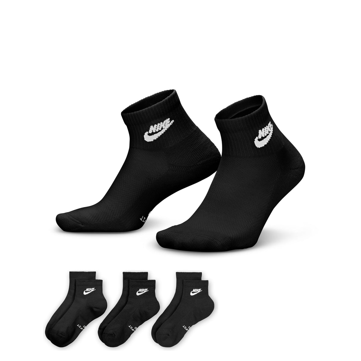 Vớ Thể Thao Thời Trang Unisex Nike U Nk Ed Elvd Ank 3P Futra -144 (3 Đôi)