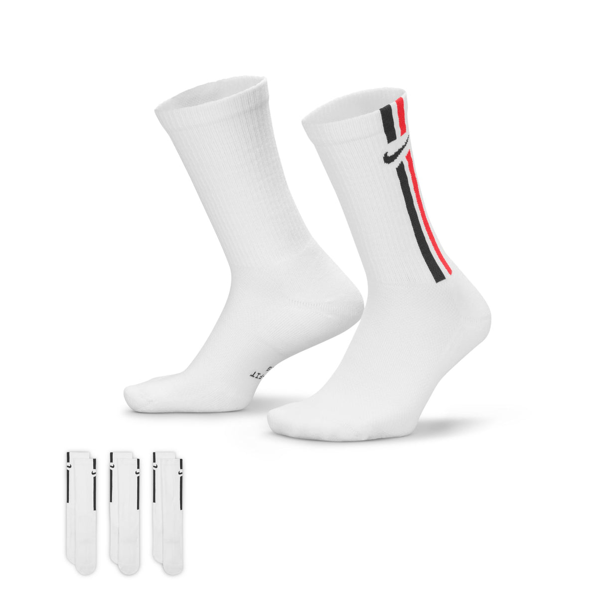 Vớ Thể Thao Thời Trang Unisex Nike U Nk Ed Elvd Crw 3P Stripe 144 (3 Đôi)