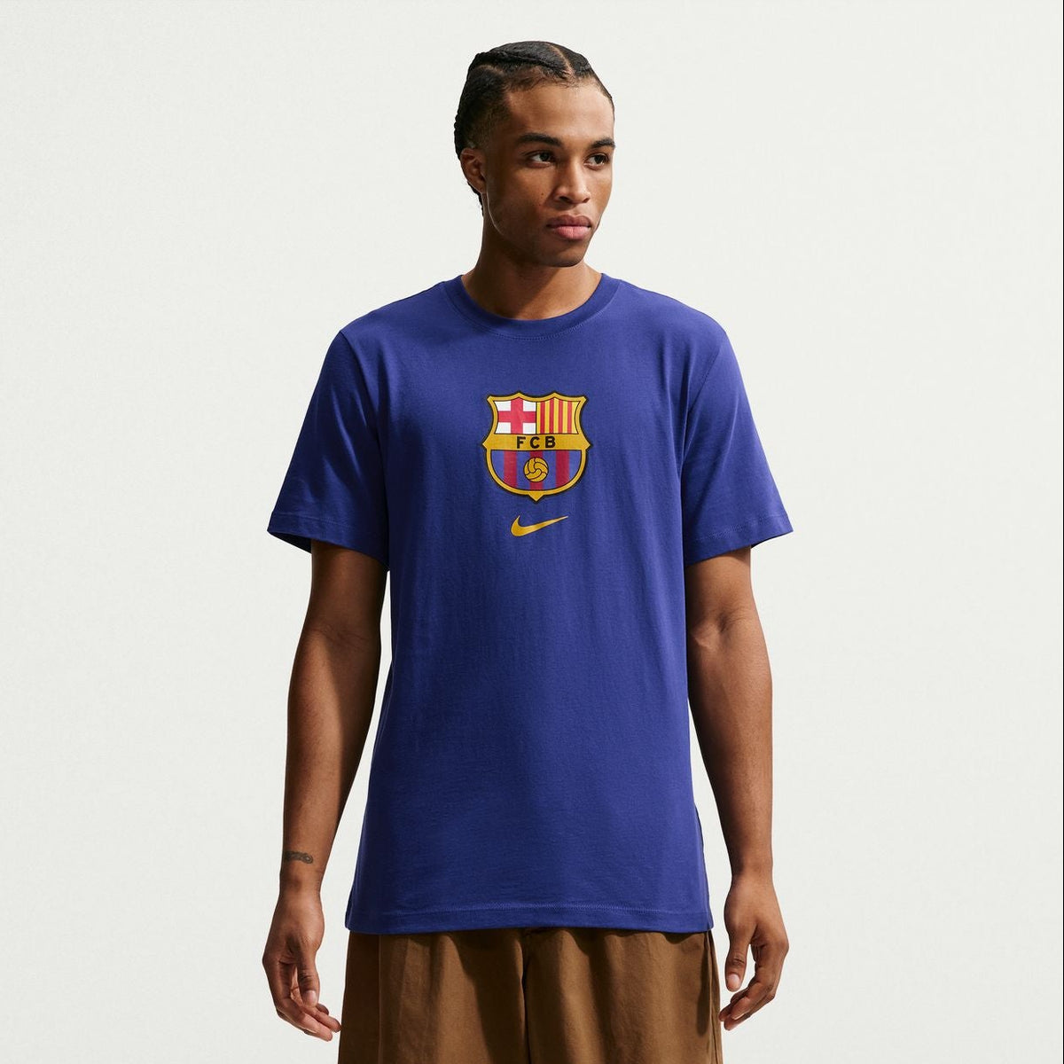 Áo Tay Ngắn Thể Thao Bóng Đá Nam Nike Fcb M Nk Crest Tee
