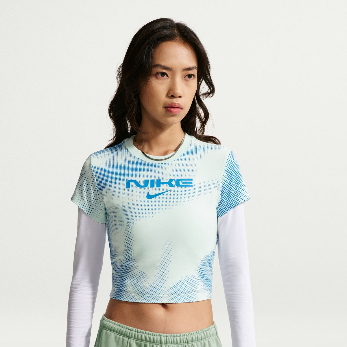 Áo Tay Ngắn Thể Thao Thời Trang Nữ Nike As W Nsw Chll Knt Crop Oc9 Tee