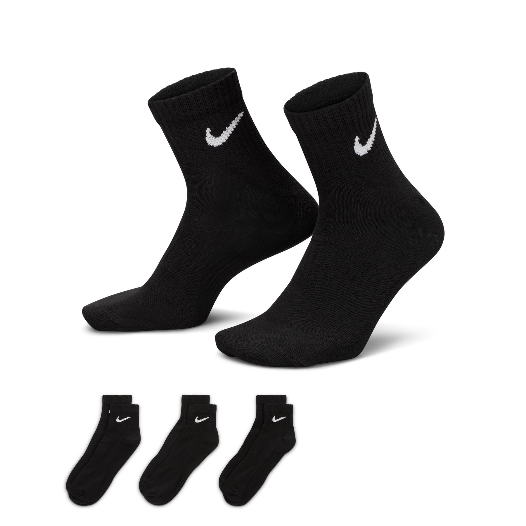 Vớ Thể Thao Tập Luyện Unisex Nike U Nk Ed Ltwt Ankle 3P 132 (3 đôi)
