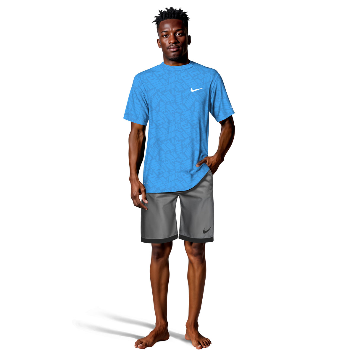 Áo Bơi Thể Thao Nam Nike Swim Nike Fall Embossed Hydro Short Sleeve Hydroguard