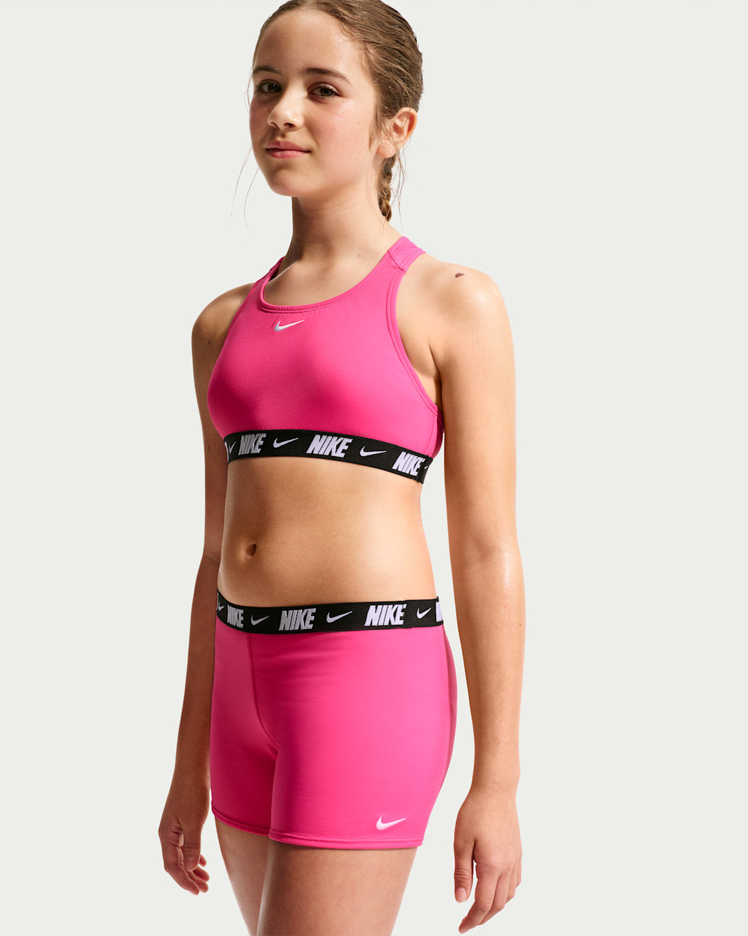 Đồ Bơi 2 Mảnh Thể Thao Trẻ Em Nike Swim Racerback Bikini & Short Set (Phom Ôm Sát - không đệm ngực)