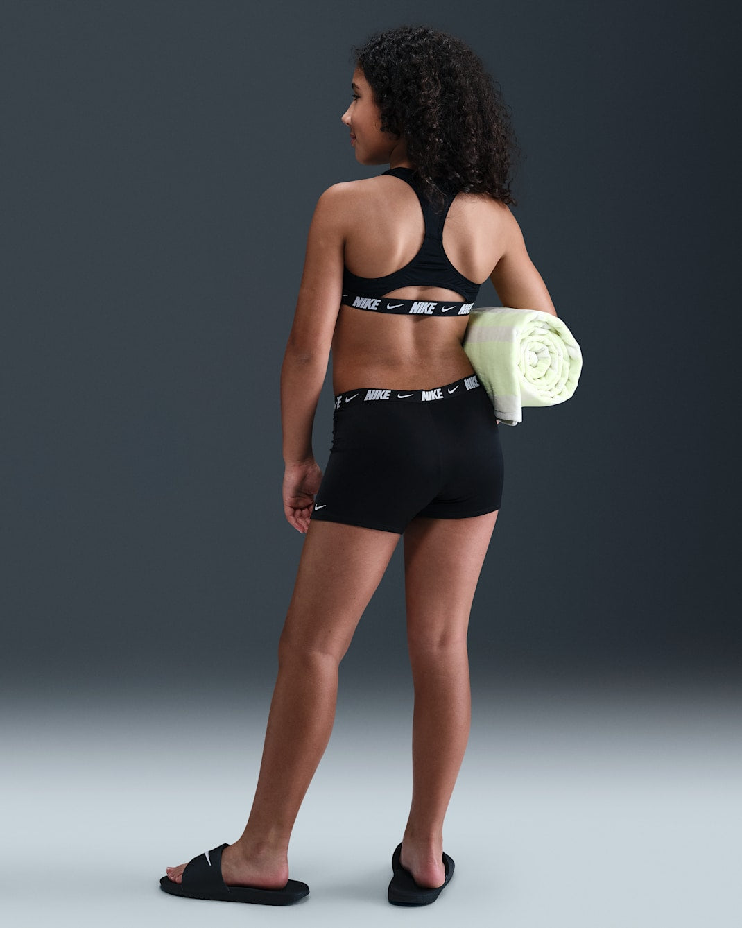 Đồ Bơi 2 Mảnh Thể Thao Trẻ Em Nike Swim Racerback Bikini & Short Set (Phom Ôm Sát - không đệm ngực)