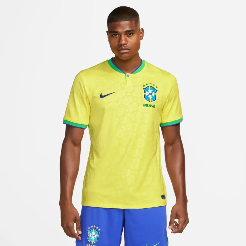Áo Tay Ngn Nam Nike Brazil Stadium Home 2022/23 Dri-Fit Mens Replica Soccer Jersey Th Thao