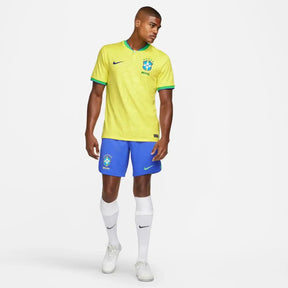 Áo Tay Ngn Nam Nike Brazil Stadium Home 2022/23 Dri-Fit Mens Replica Soccer Jersey Vàng / L Th Thao