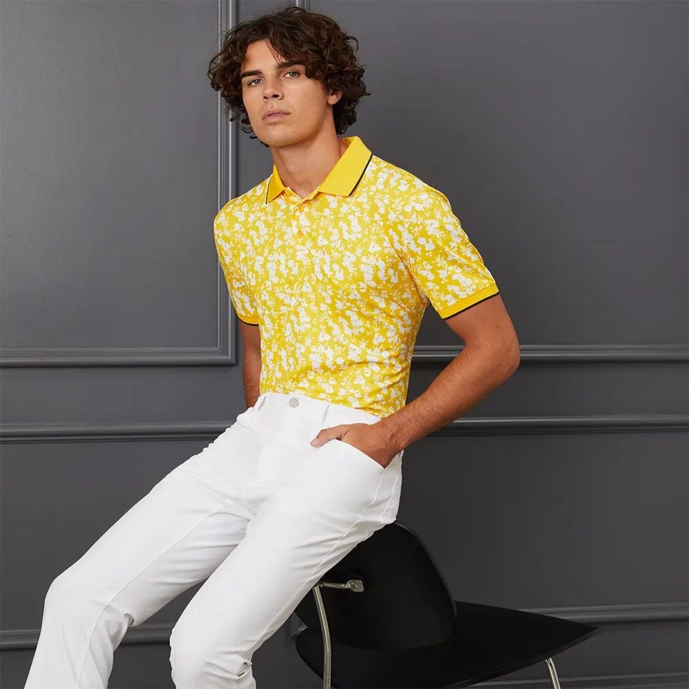 Áo Golf Polo tay ngắn Nam G/Fore CUT OUT FLORAL JERSEY POLO