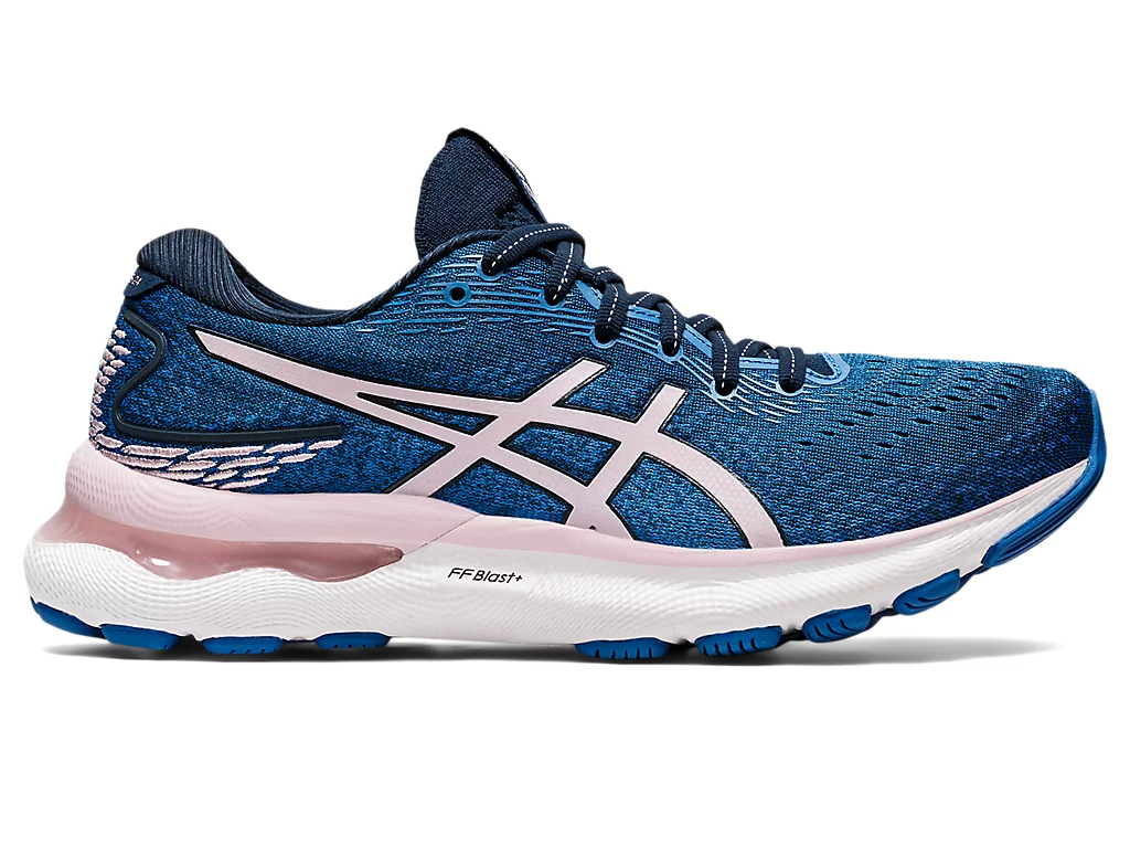 Chạy Bộ Nữ ASICS Gel-Nimbus 24 Wide French Blue/Barely Rose